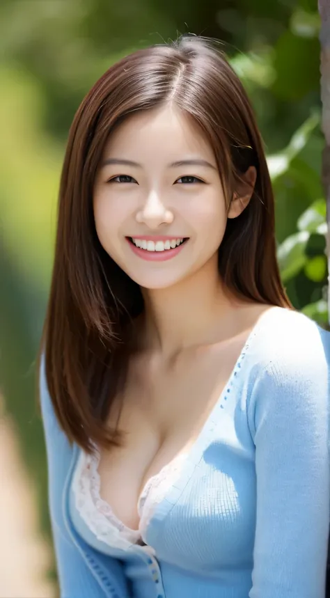 Japanese ),((beautiful girl)),cleavage,An expression that imagines something pleasant:1.2,(perfect body beauty:1.2),((perfect body)),(shy smile),beautiful teeth,