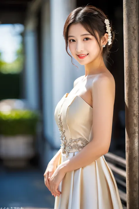 ulzzang-6500-v1.1, (RAW photo:1.2), (Photoreal), beautiful detailed girl, (genuine: 1.4), very detailedな目と顔, beautiful and fine eyes, (((Upper class girl wearing elegant formal dress in random colors:1.3)))、(super realistic pantyhose:1.2), (high heels:1.2)...