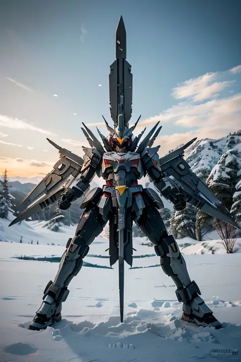 Gundam Wings, white monster, by Gundam Wings by kaeo, Conceptual digital art style, frostpunk, Nikon AF600, multi-layered characters, heavy use of palette knives, Dynamic outdoor shooting, Astropunk,uid.cn--v 5