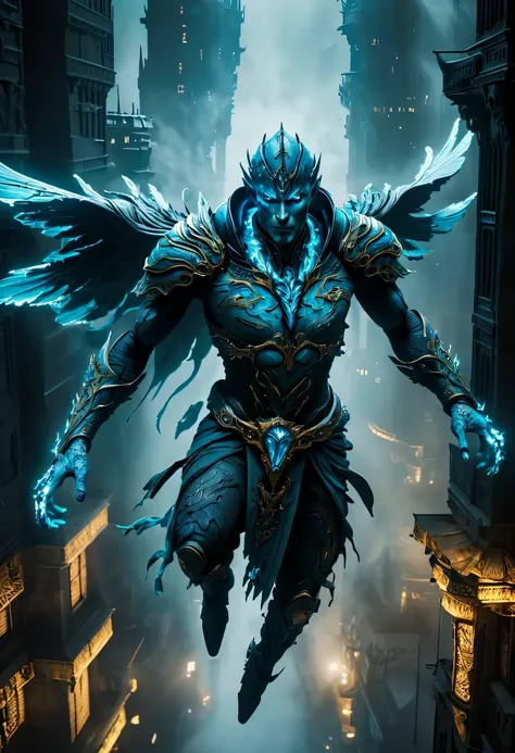 actual photo of raziel (flight:1.3) in dark city, dark fantasy style, ,high resolution, (detailed actual image:1), Crazy details, soft, hero, (expressive face, Detailed face:1), (actual:1), (photoactual, photo-actual:1), full color, (3d:1), (Very detailed:...