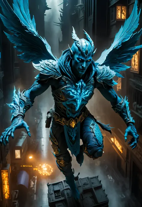 actual photo of raziel (flight:1.3) in dark city, dark fantasy style, ,high resolution, (detailed actual image:1), Crazy details, soft, hero, (expressive face, Detailed face:1), (actual:1), (photoactual, photo-actual:1), full color, (3d:1), (Very detailed:...