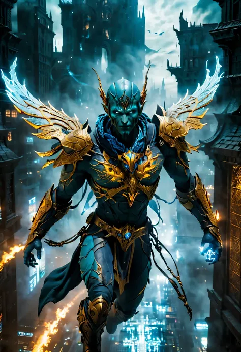 actual photo of raziel (flight:1.3) in dark city, dark fantasy style, ,high resolution, (detailed actual image:1), Crazy details, soft, hero, (expressive face, Detailed face:1), (actual:1), (photoactual, photo-actual:1), full color, (3d:1), (Very detailed:...