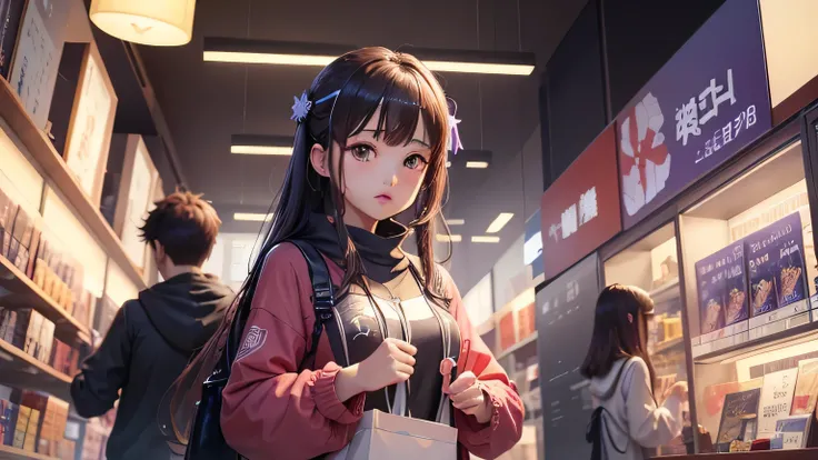 player：打开DLC store，看到“Second week gift pack”。
Second week gift pack：sparkling gift bag，Represents new hope。
Express：surprise，player没想到会出现Second week gift pack。
background：DLC store，playerの前に出现“Second week gift pack”。

angle：player视角，突出player的surprise和希望。