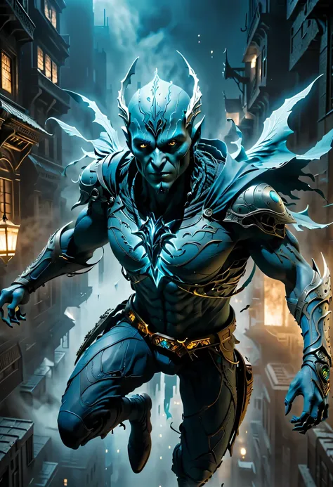 actual photo of raziel (flight:1.3) in dark city, dark fantasy style, ,high resolution, (detailed actual image:1), crazy details...