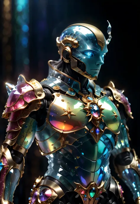 transparent armor,sequins,colored light,crystal, glass, transparent, (actual), masterpiece, best quality, light, natural shadow,...