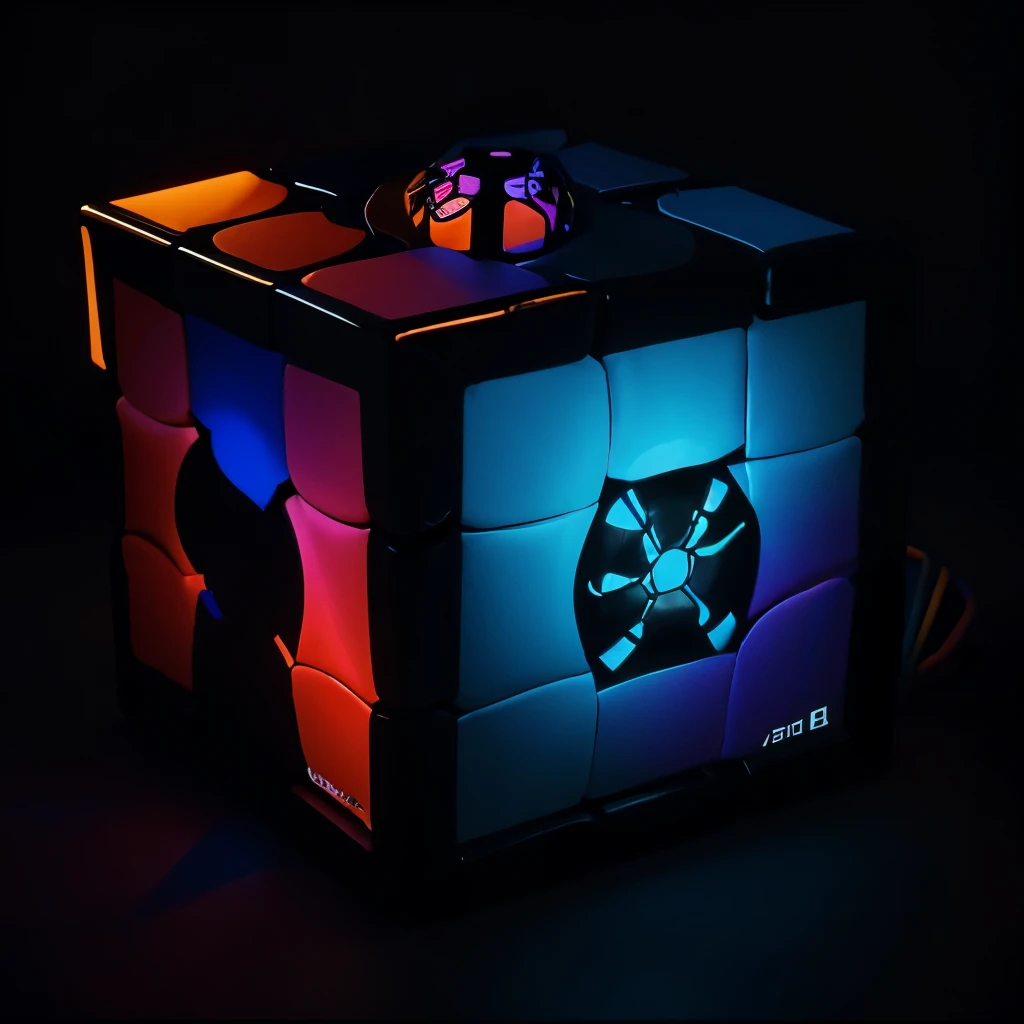 psychedelic style
black light style, vibrant,  cinematic, epic realism,8K, highly detailed rubix cube 