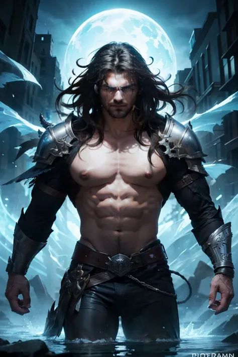 (masterpiece, best quality:1.2), ultra-detailed, detailed face, detailed lips and eyes, attractive appearance, realistic, FRED barbarian man with black hair, messy hair, slight beard, ferocious expression, strong build, intense gaze, veins bulging on his n...