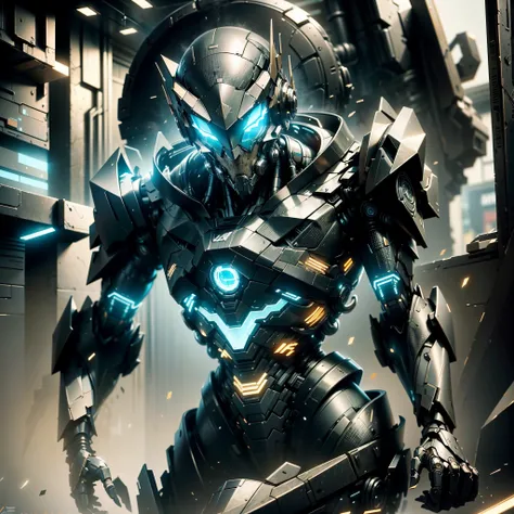 there is a man with a futuristic neon suit and glasses on, movie still of a cool cyborg, movie still of a villain cyborg, cyberpunk old man, movie still of a cyborg, quicksilver, movie still of aztec cyborg, finnian macmanus, borg, portrait shot, from a 2 ...