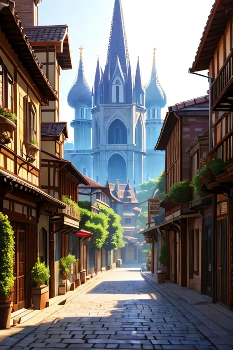 4k anime high quality landscape dungeons and dragons city town