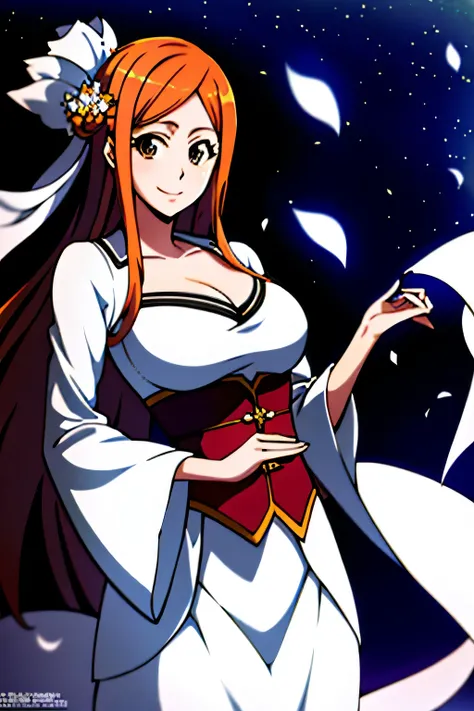 Orihime Inoue in a stunning, ethereal depiction with vibrant colors, exquisite details, and breathtaking light.