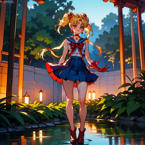 epic RAW photo, max best quality, epic masterpiece:1.2), (ultra highres:1.0), detailed illustration, detailed, (realistic, photo-realistic:1.37), detailed beautiful skin, sailor moon, (1 girl: 1.2),(full body:1.2),(hand of Guido Daniele:1.2), slim body, cu...