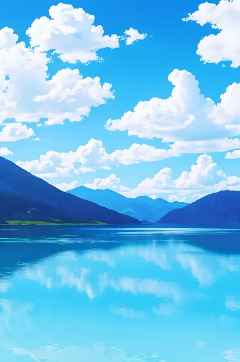 blue sky　Feels good　An illustration　anime scenery