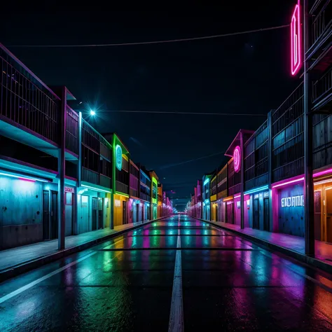  uma cidade futurista envolta em neon e concreto