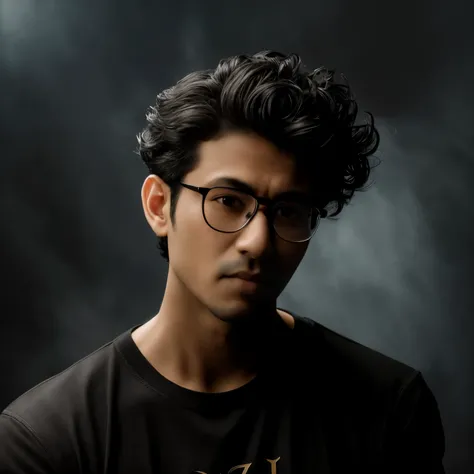 arafed man with glasses and a black shirt posing for a picture, high quality portrait, epic and classy portrait, mid shot portrait, 8k portrait render, portrait shot 8 k, highly detailed vfx portrait, realistic portrait photo, soft portrait shot 8 k, chara...