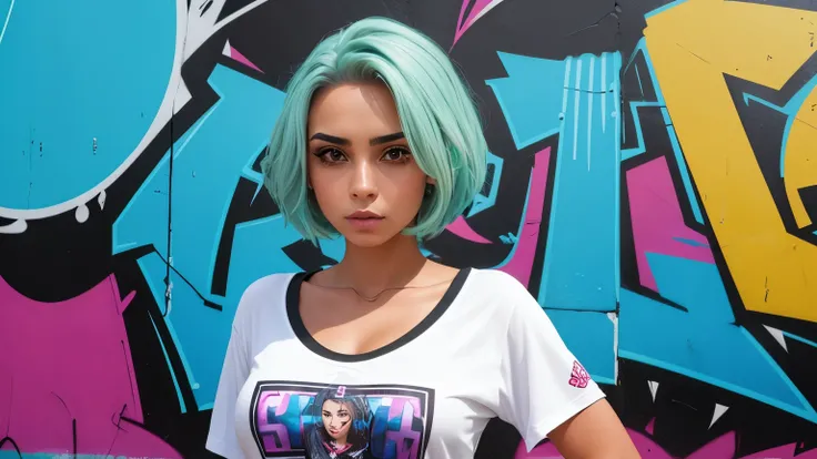 PRISCILA_HUGGINS_beautiful::J ::2.0 , mulher bonita com cabelo longo ultra detalhado, (fundo bonito e claro:1.2), fantastic , estilo graffit;, , , , estilo graffit;, flor, olhos altamente detalhados , uma camiseta ou vestido com uma blusa branca por baixo