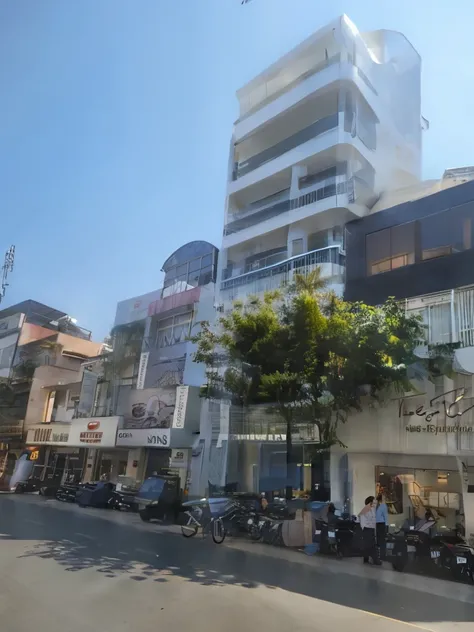 building facing, exterior view, white and grey building,office building,glass facade