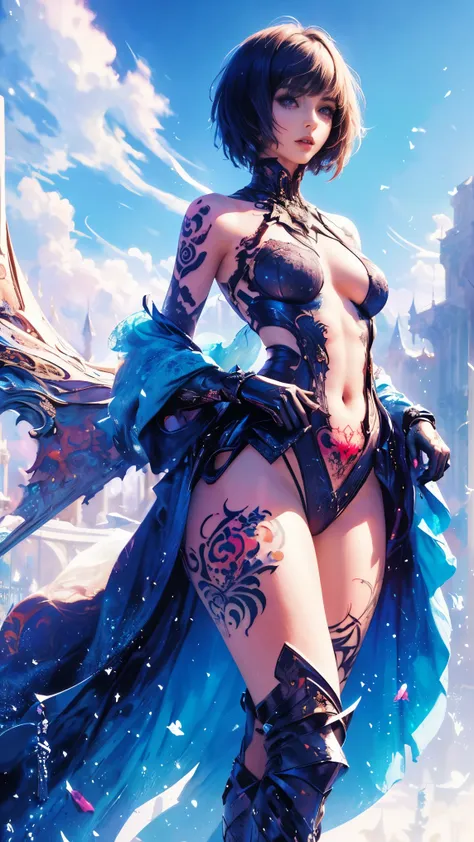 (Masterpiece, Top Quality, Top Quality, Official Art, Beautiful and Aesthetic: 2), (beautiful tattoo:2),(Photorealistic: 1.3), Sharp Focus, (Wearing Detailed Body Jewelry, one girl, Beautiful Sexy, ((Succubus Demon ))), (dynamic pose), (change pose), (dyna...