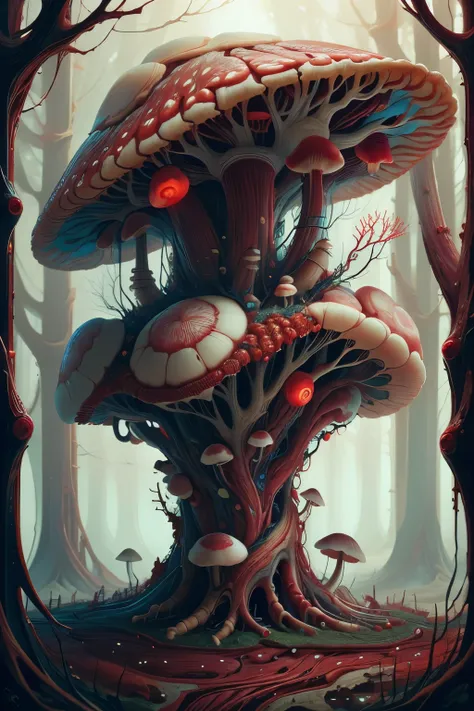 Anatomical techniques ,Blood vessel, Sci-fi mushrooms, forest