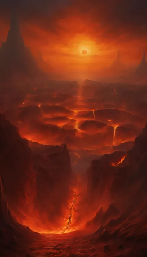 , landscape of hell, bottom of hell, The Last Battle of Hell, apocalyptic landscape!!!!!, Mustafar, ruins of hell, ! apocalyptic landscape!!, wonderful & d dark sun art, gates of hell, gates of hell, World of Warcraft concept art, rescue from the underworl...