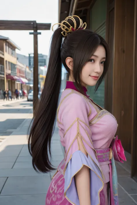 diaochan from sangoku musou 8,super realistic,hair ornaments,perfect diaochan costume,twin tails、masterpiece、1 cute girl、17 year...