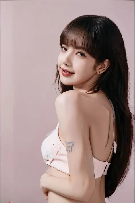 1girl, perfect body, sexy, bikini, Lisa from Blackpink, tattoo, smile