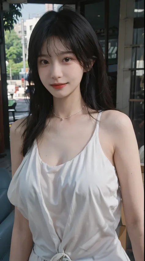 best qualtiy， ultra high resolution， （realisticlying：1.4），cute hairpin，Baoyu Girl，European style apartment，（flatchest：1.2） ，A pair of clear and moving peach blossom eyes,Royal Sister，sunshine on face，Big waves，（ln the forest：1.4），（choker necklace：1.2），（Fai...