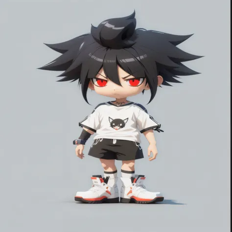 anime character with a black hair and a red eye, anime styled 3d, stylized anime, anime style. 8k, anime style化, Realistic anime 3D style, anime style character, Very detailed characters, brat. Unreal Engine 5, Anime Boy, High quality anime art style, cute...