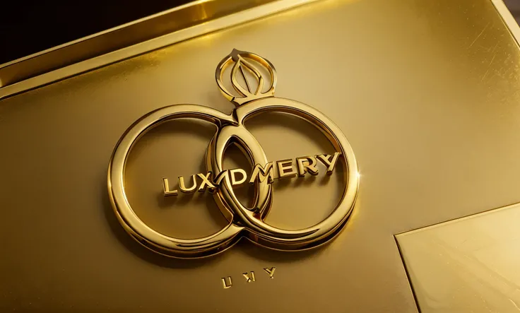 Cosmetic logo in gold  color , luxery style , have certain element