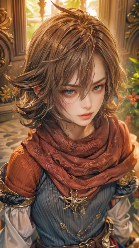 (absurdres, highres, ultra detailed, HDR), masterpiece, intricate, best quality, Final Fantasy IX, short hair, handsome face, anime eyes, detailed interior, detailed character