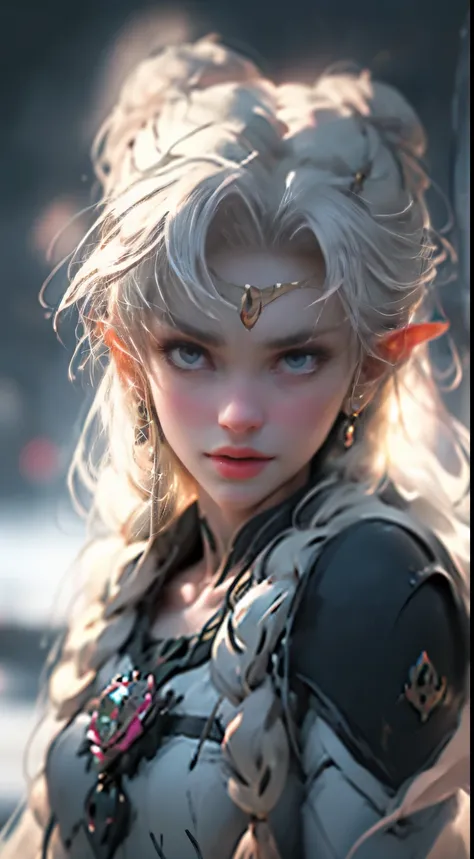 Elfgirl (rose quartz SU-Elsa frozen Disney  mezclando modelos .) (ultra FUSION of white and pink hair) Highly detailed CG unity 8k wallpaper, style shot, complex, high detail, dramatic, highest quality movie still image, very detailed, masterpiece, best qu...