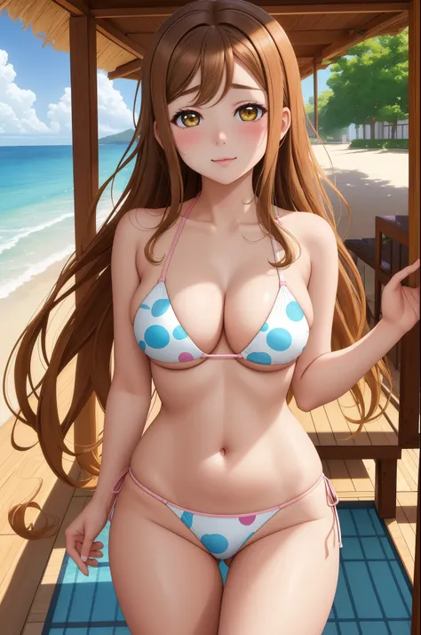 masterpiece, best quality, young teen girl,(kunikida hanamaru:0.999), (long hair:0.888), (breasts:0.878), (brown hair:0.875), (l...