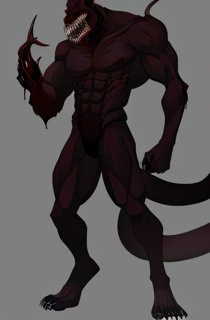 furry reference sheet creepy ears eyes teeth lanky muscles claws scary uncanny ribs horror long tail