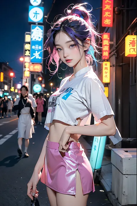 可爱of 小of cartoon loli,(((小of ,小小of身体,))),(((6 years old))),((extremely 可爱of and beautiful Liquid paint hair haired anime girl walking down the street)),

(((flat chest))),下垂of乳房,short hair,(((Liquid paint hair:1.1,neon purple hair|Neon pink hair|neon blue ...