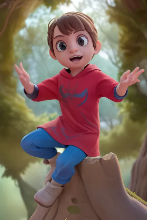 menino, (((4 anos de idade))), Homem Aranha, 8k, High definition, rosto detalhado, rosto detalhado, olhos detalhados, terno detalhado, no estilo da Marvel e DC, hiper-realista, + cinematic shot + Dynamic Composition, incrivelmente detalhado, Afiado, Detalh...