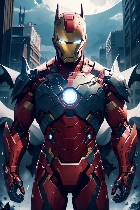 In this captivating masterpiece, the fusion of Iron Man and Batman comes to life. With a body clad in an intricately designed Iron Man suit, adorned with the dark, tactical elements reminiscent of Batman, this iconic figure radiates power and stealth. The ...