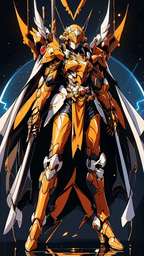 A woman adorned in fantasy-style full-body armor, a crown-concept fully enclosed helmet that unveils only her eyes, a composite layered chest plate, fully encompassing shoulder and hand guards, a lightweight waist armor, form-fitting shin guards, the overa...