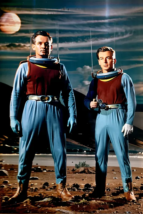 image showing a scene from an old 1950s sci-fi monster adventure tv series