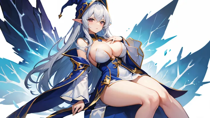 wizard、hated、micro costume、white background、(big breasts)、wizard, nsfw, 