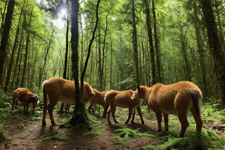 many animals in the forest