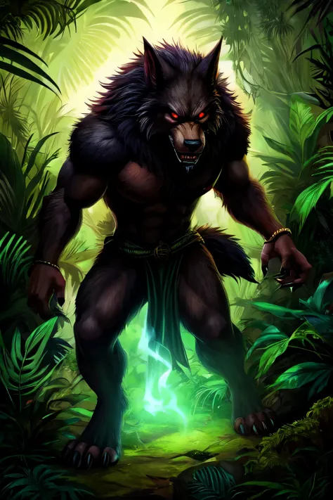 werewolf，Apparition，jungle，One-eyed，paw，fierce，