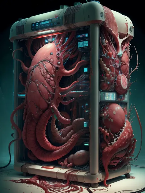 anatomical techniques, blood vessel, refrigerator, octopus, circuit board,