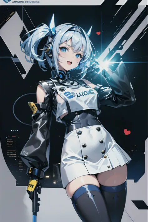  (cityscape:1.2), NSFW, (Face of love, I&#39;m so happy:1.5), (mecha musume, cyborg girl), teen, stylish angle, stylish pose, (headphone, mechanical fuselage, mechanical clothing), looking at the viewer, bangs cut off, blue mini skirt, plastic corset, Beau...