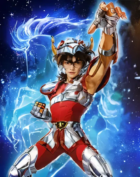 (8k, raw- photos, best quality, masterpiece :1.2), (realisticlying, photograph realistic : 1.4),handsome man as saint seiya