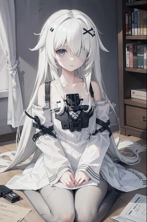 (best quality:1.3), (masterpiece:1.3), (illustration:1.3), (ultra-detailed:1.3), 1girl, solo, white hair, long hair, (((gray eye...