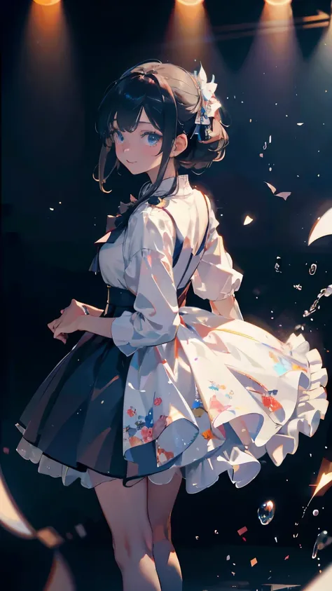 （master piece，highest quality，best quality者，official art，Cosmetology and aesthetics：1.2），1 girl、Full body portrait，clean face，stand on stage and perform solo，looking at the viewer，gorgeous lolita_dress，high details，cinematic color grade，ultra high resoluti...