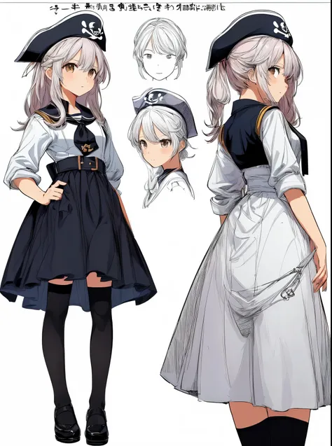 ((masterpiece)),(((best quality))),(character design sheet, same character, front, side, back),(CharacterSheet:1), (three view drawing), (multiple views, full body, upper body, reference sheet:1.2), (simple background, white background), (simple background...