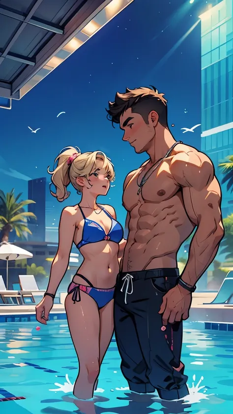 a 18 year old boy and girl in pool party in vegas