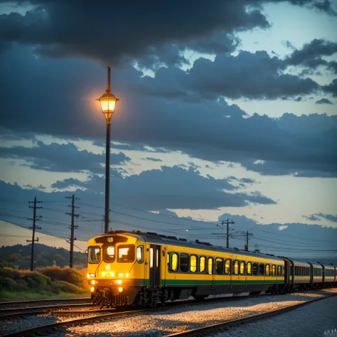 epic masterpiece A painting of a sci-fi train passing through an ancient Chinese city，people standing on railroad tracks, Inspired by Stephen Cordell, amazing concept painting, Inspired by Craig Mullins style, ultra Highly realistic concept art, Dappled li...