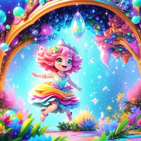 (best quality, magical, mystical, vivid colors:1.2), 1girl, cute, fantasy, dreamlike, fairytale, vibrant colors, enchanted fores...