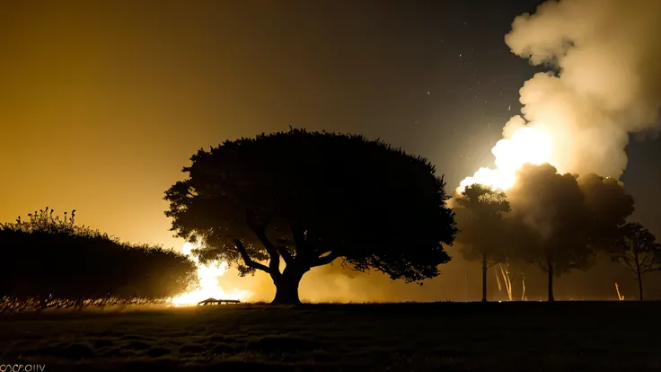 Imagem altamente realista, alta qualidade, real, 4k,8k, foto profissional, chuva de raios, raios, tempestade, muitos raios, tempestade real, chuva pesada, nuvens negras, nuvens de tempestade, raios, fire in trees, arvores pegando fogo, fogo, fire, foto pro...